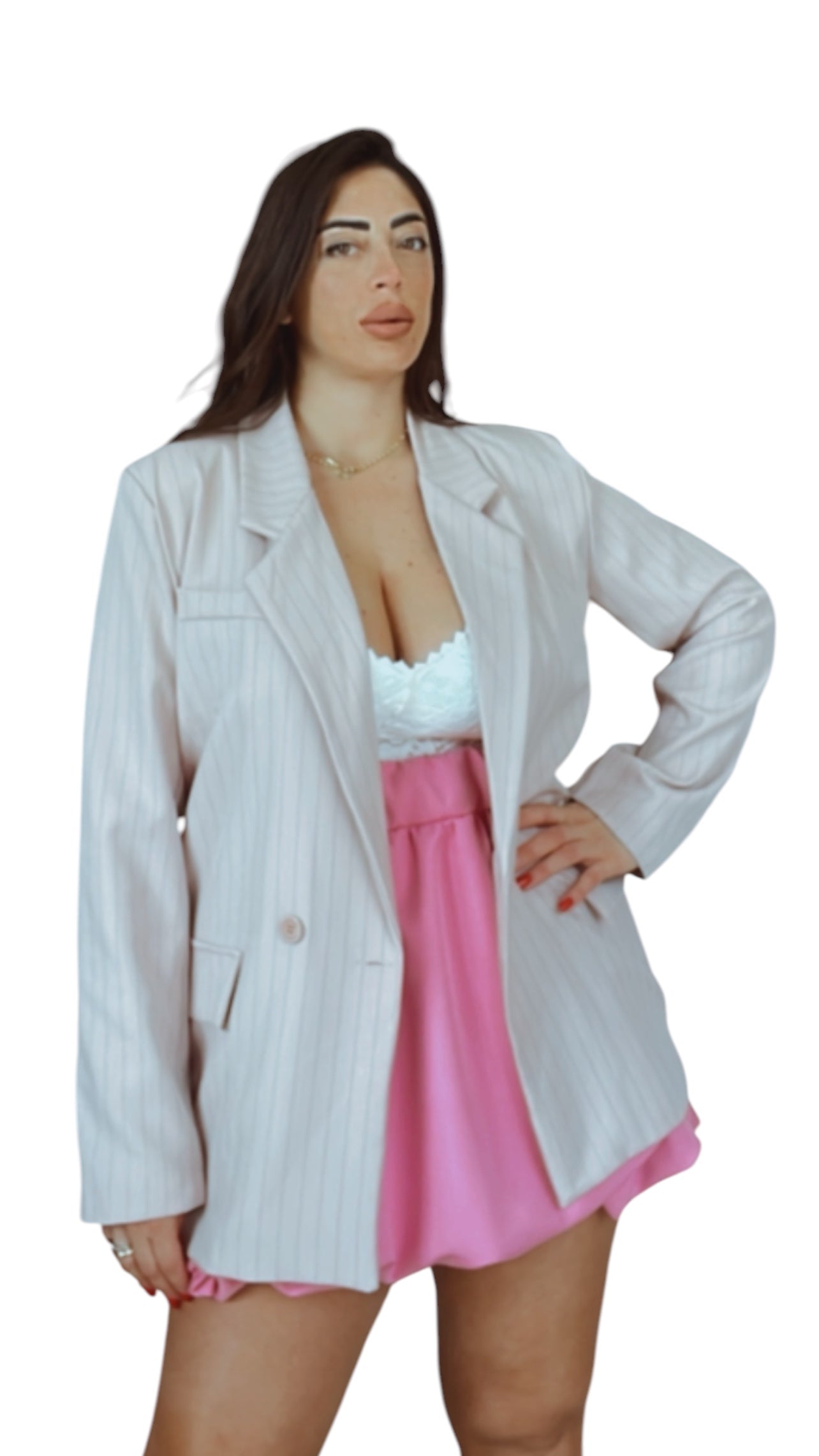 Blazer over con bottoni