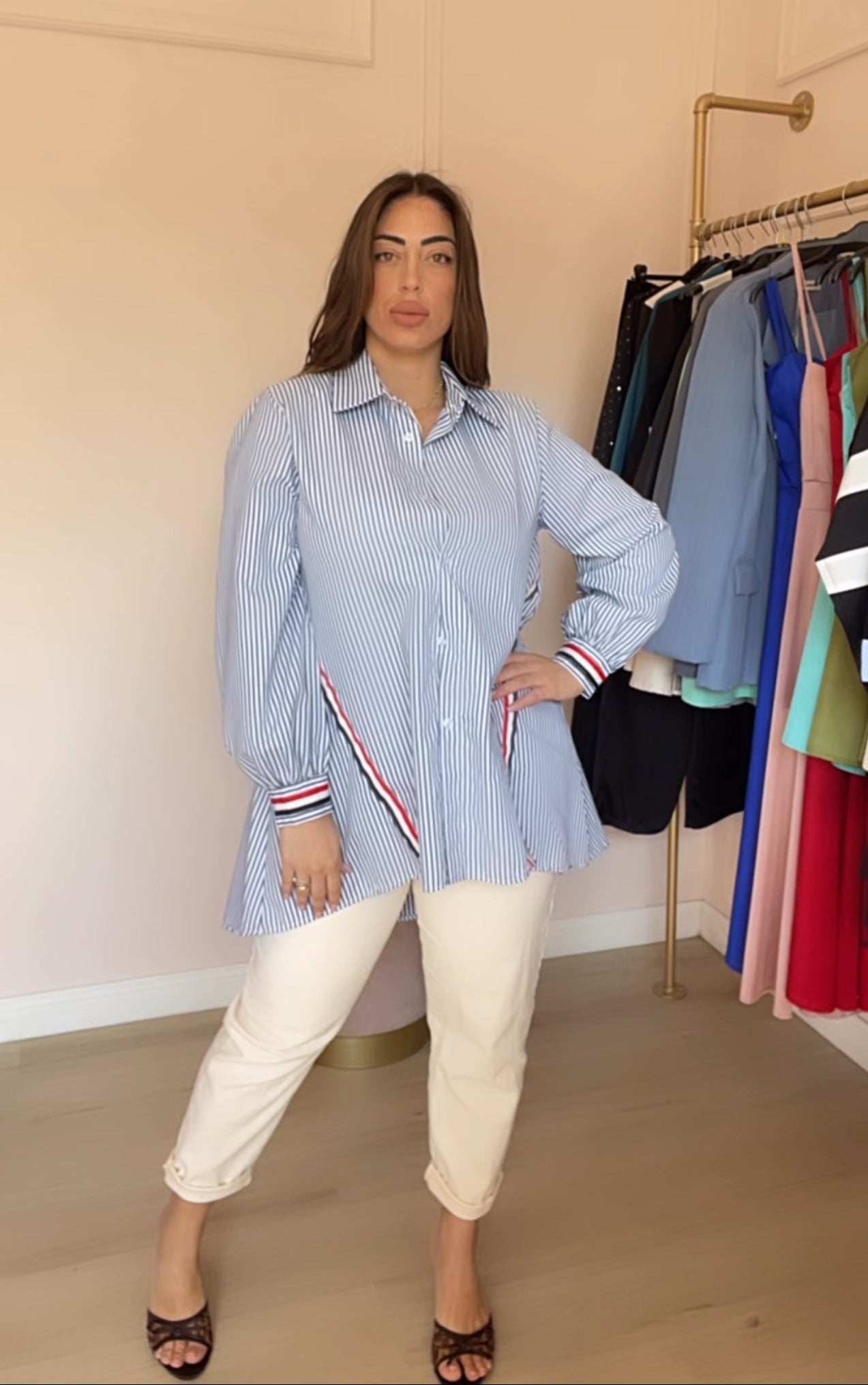 Camicia a righe over 3 colori