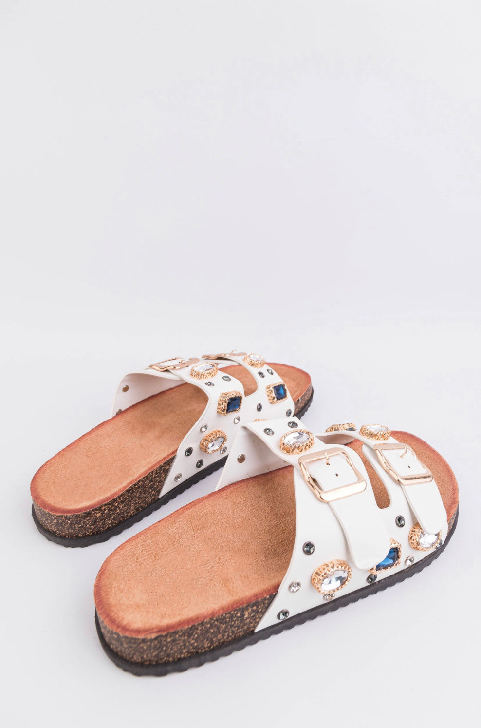 GIULIA / ciabatte con applicazioni white