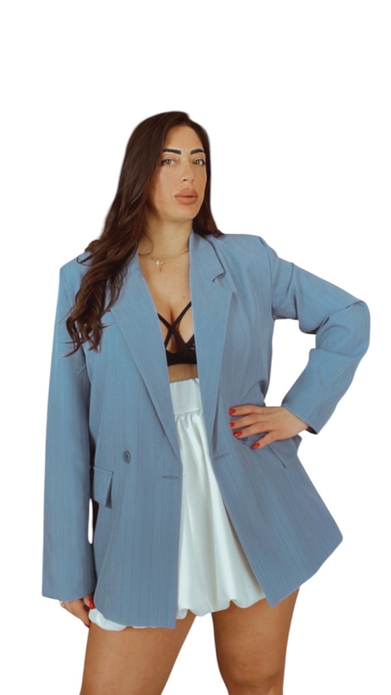 Blazer over con bottoni