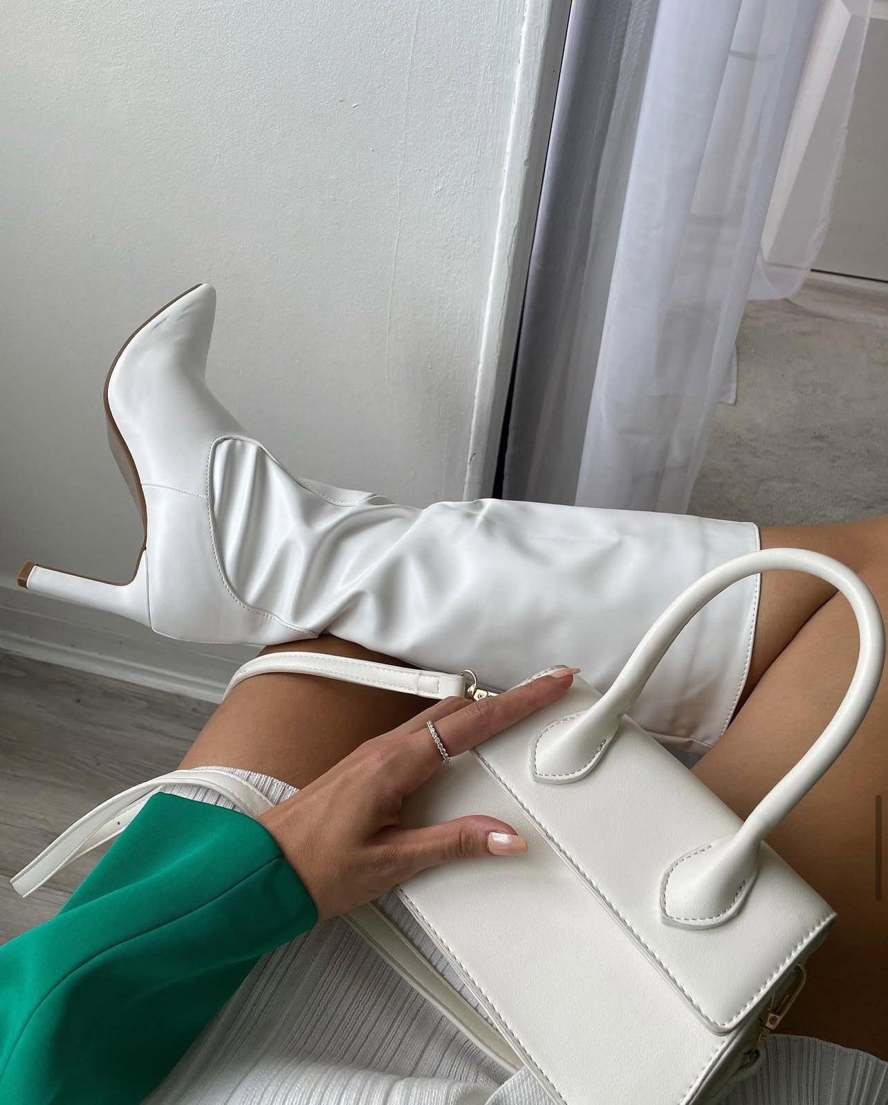 Jenner / Stivale alto bianco con tacco comodo