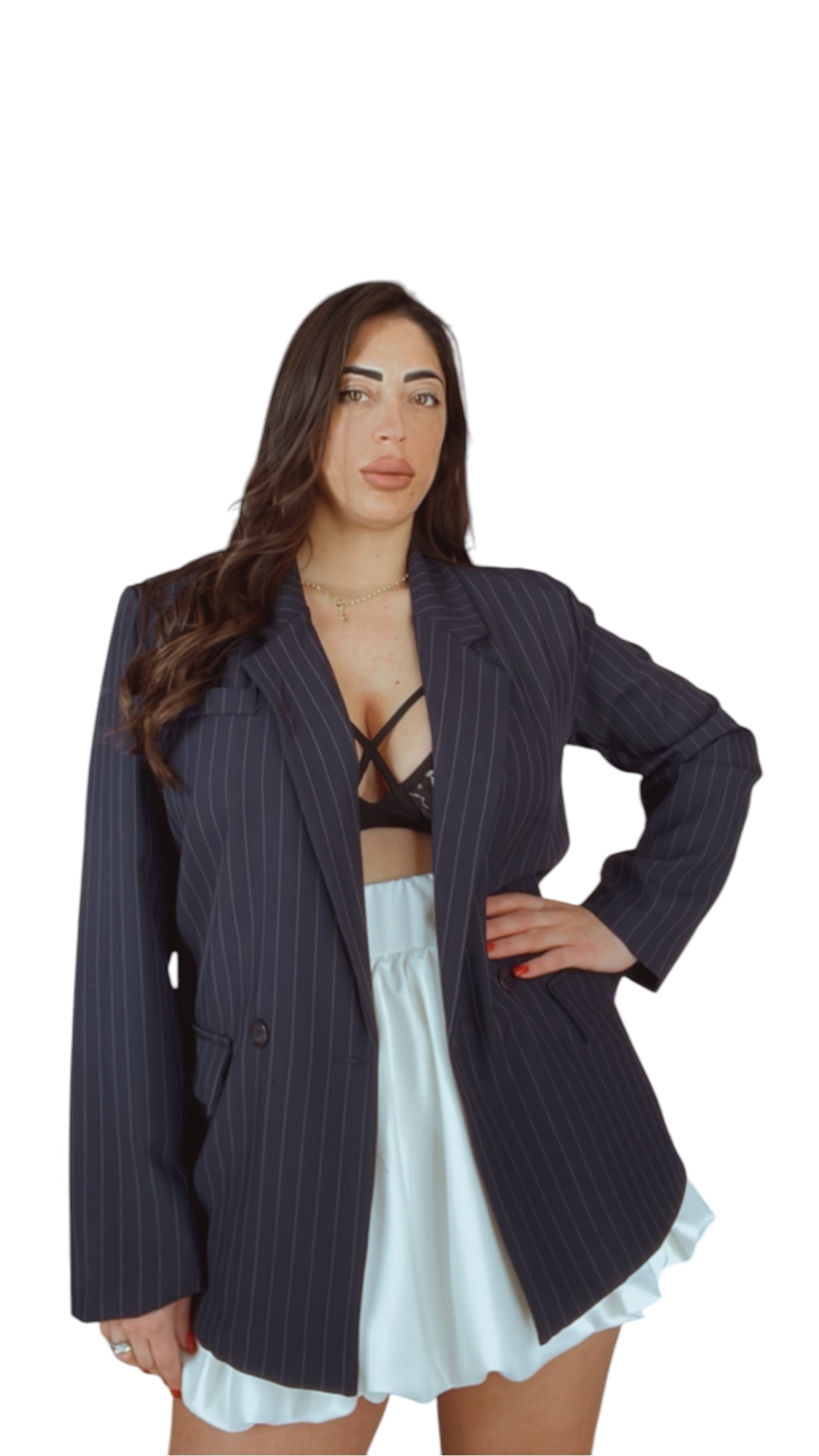 Blazer over con bottoni