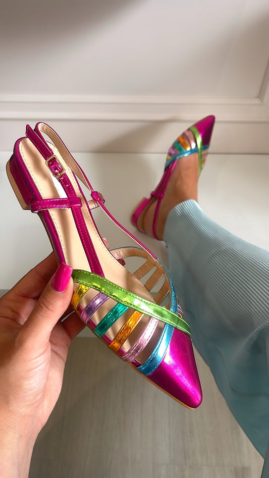 Selena Ballerina a punta multicolor Pink