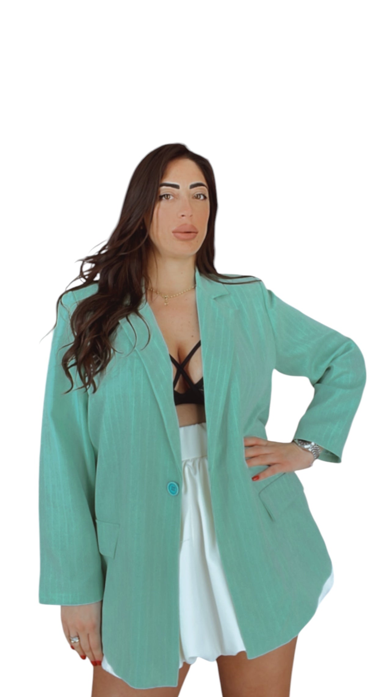 Blazer over con bottoni