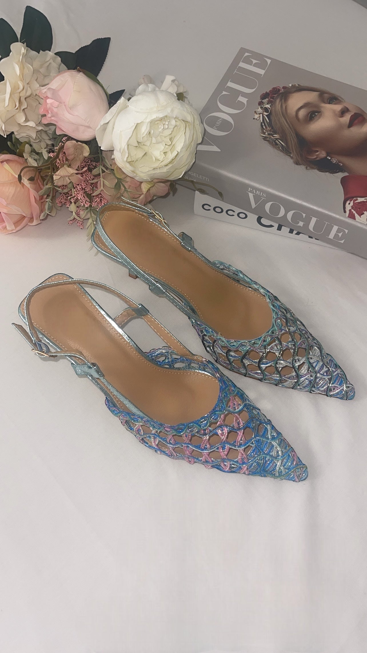 Oxana / slingback azzurro