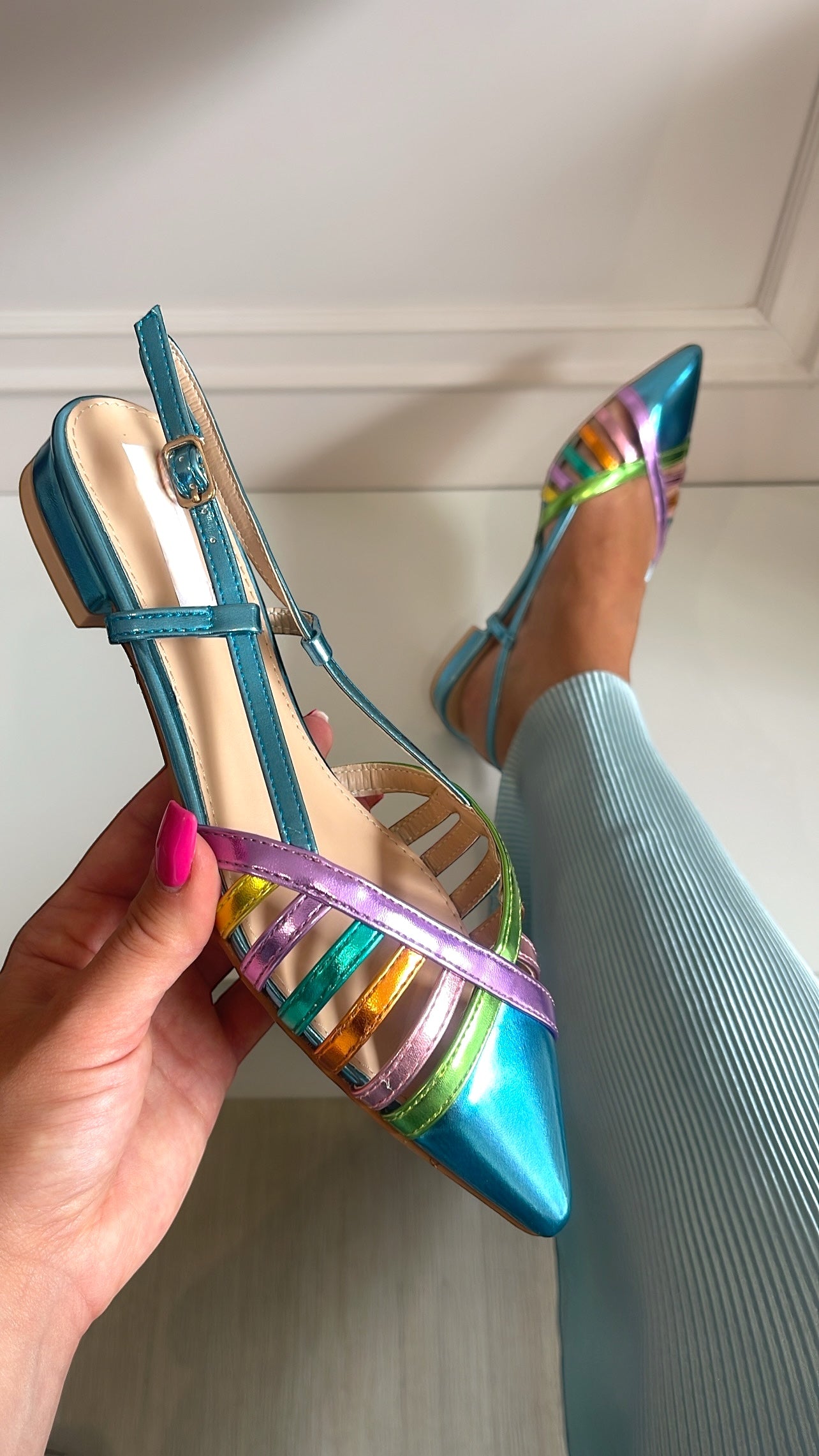 Selena ballerina a punta multicolor blue