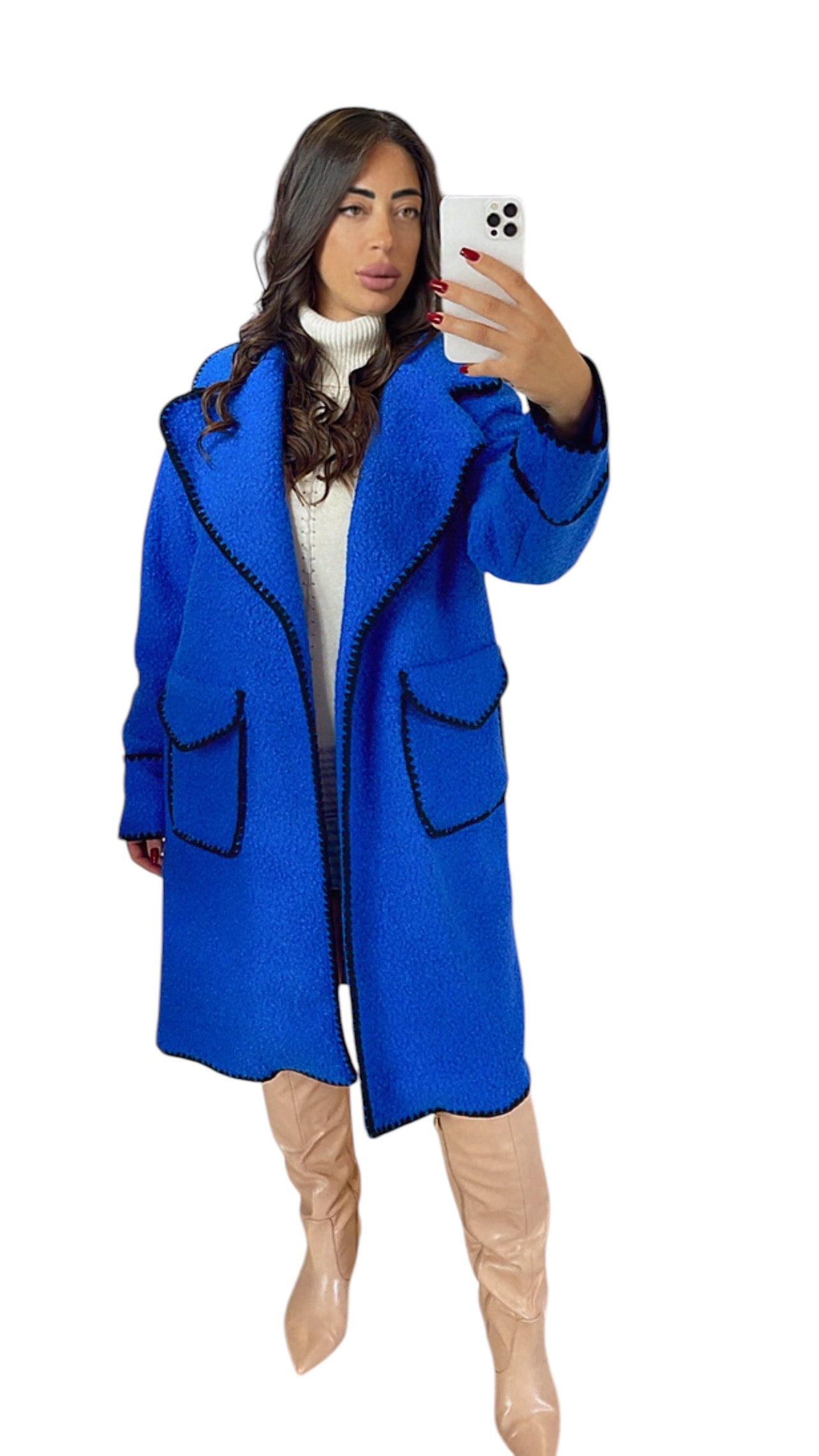 Cappotto teddy blu X