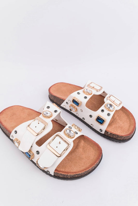 GIULIA / ciabatte con applicazioni white