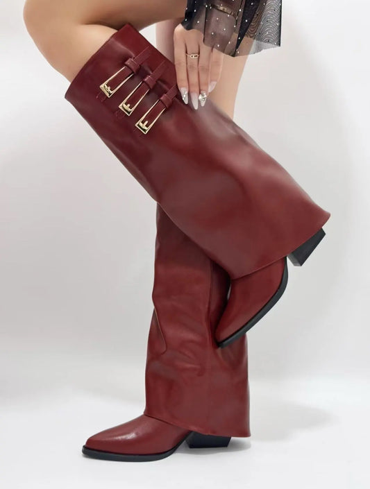 Sienna / stivale bordó con fibbie