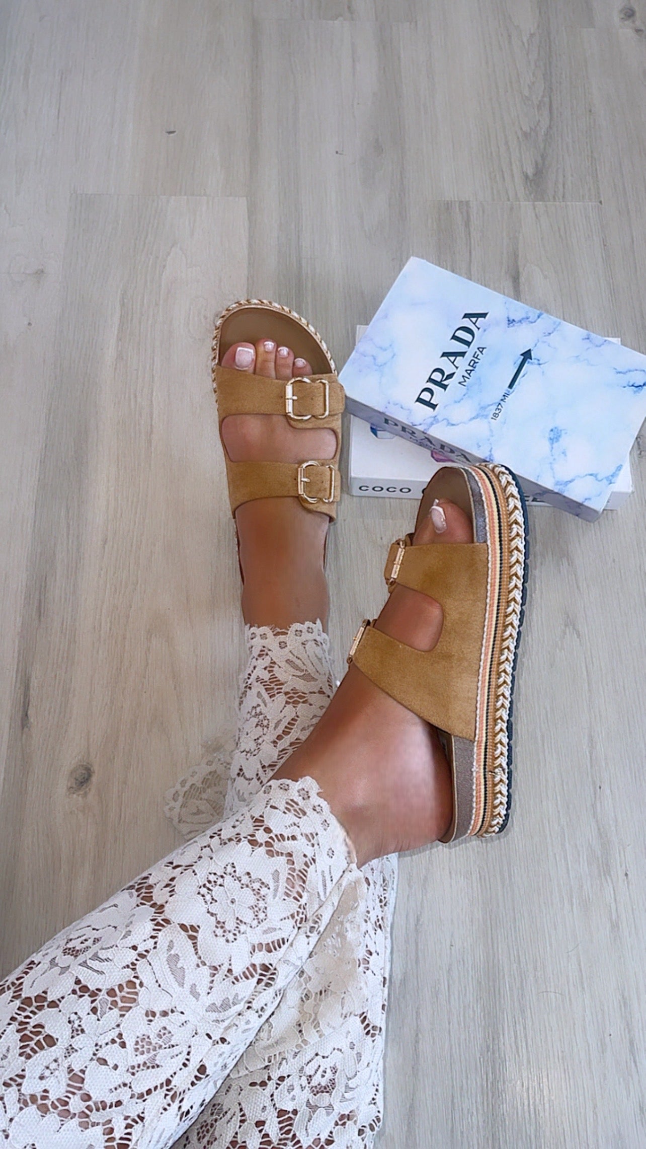 Glenda / sandali platform camel