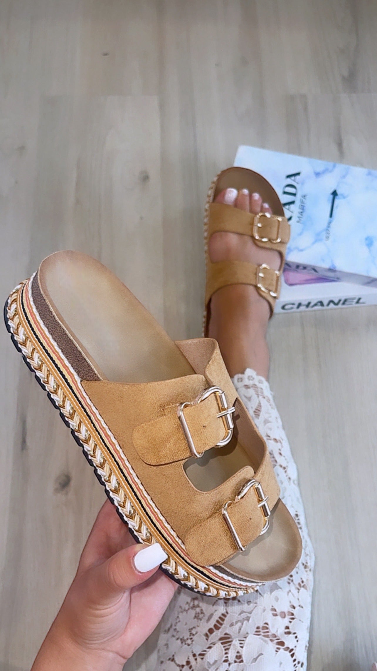 Glenda / sandali platform camel