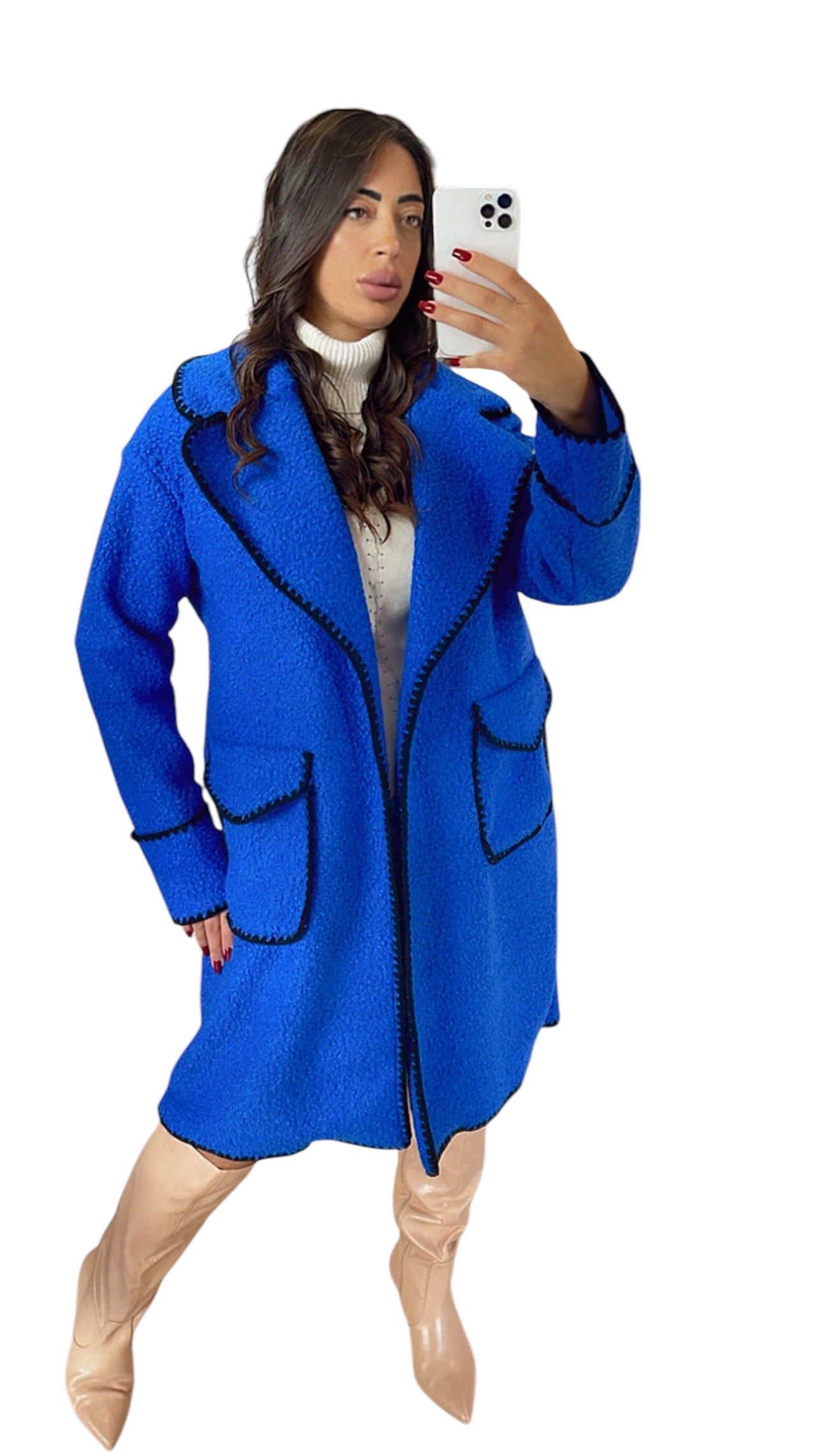 Cappotto teddy blu X