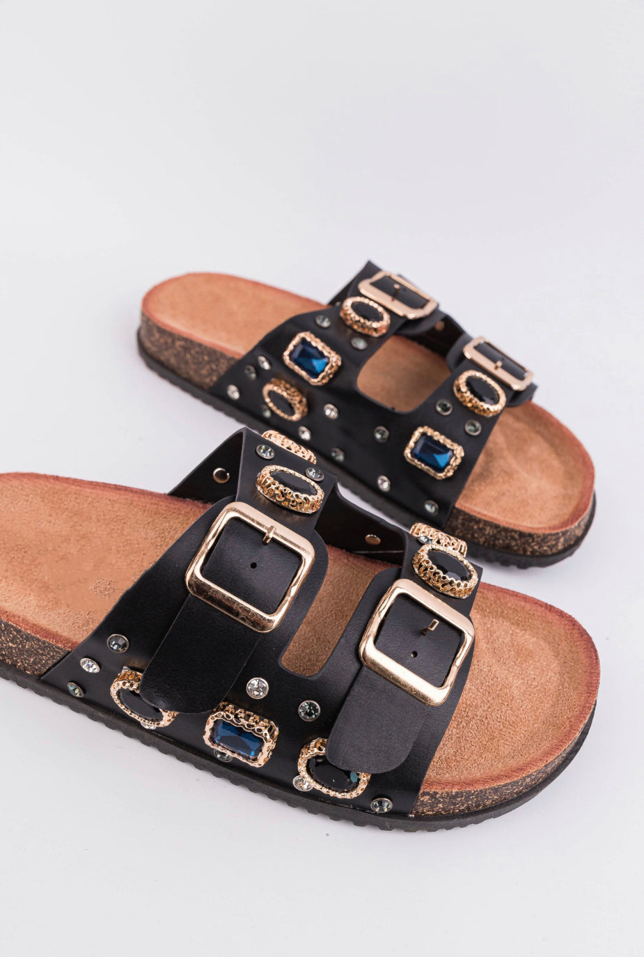 GIULIA / ciabatte con applicazioni black